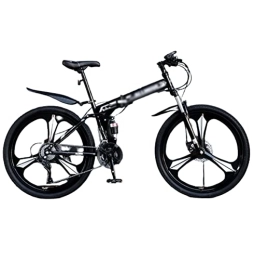 CASEGO Bici CASEGO Mountain Bike Pieghevole con Una Sola Parola Telaio in Acciaio al Carbonio Freno a Doppio Disco Bici da Fondo a velocità variabile Unisex (D 26inch)