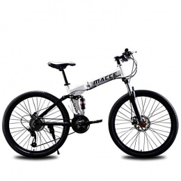 CPURSUE Mountain Bike pieghevoles CPURSUE Bicicletta, Mountain Bike, Bicicletta Pieghevole, 26 Pollici, Doppio Ammortizzatore a velocit Variabile, 21 velocit, Doppio Freno a Disco, Bianca