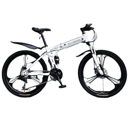 DADHI Mountain Bike pieghevoles DADHI Bici pieghevole per adulti, Bicicletta pieghevole MTB in acciaio ad alto tenore di carbonio, Bici pieghevole per uomo / donna, Colori Muti (Grey 26inch)