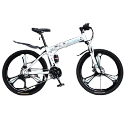 DADHI Mountain Bike pieghevoles DADHI Bici pieghevole per adulti, Bicicletta pieghevole MTB in acciaio ad alto tenore di carbonio, Bici pieghevole per uomo / donna, Colori Muti (White 27.5inch)