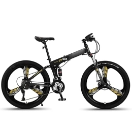 FAXIOAWA Mountain Bike pieghevoles FAXIOAWA Biciclette pieghevoli per mountain bike da 26 pollici Studenti Biciclette ammortizzanti fuoristrada a velocità variabile (giallo 30 velocità)