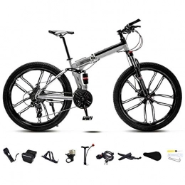 FBDGNG Bici FBDGNG Bicicletta MTB 24-26 pollici, bicicletta pieghevole unisex pendolare, 30 marce, mountain bike pieghevole, fuoristrada a velocità variabile, per uomini e donne, doppio freno a disco, ruota da 24'' / C