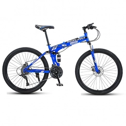 FGKLU Mountain Bike pieghevoles FGKLU 26 Pollici 21 velocità Mountain Bike Pieghevoli, Bicicletta Pieghevole a Ruota con Sospensione Completa, Doppio Freno a Disco Meccanico Esercizio MTB Adulto Dual, E