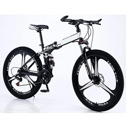 FGKLU Mountain Bike pieghevoles FGKLU Mountain Bike Pieghevole Adulti, Bici 26 Pollici con Freni a Doppio Disco Mountain Bike, Bicicletta MTB 21 velocità con Telaio in Acciaio ad Alto tenore di Carbonio per Donna Uomo, C