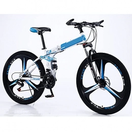 FGKLU Mountain Bike pieghevoles FGKLU Mountain Bike Pieghevole per Adulti, Mountain Bike da 26 Pollici a 21 velocità per Donna Uomo, Bicicletta MTB con Telaio in Acciaio ad Alto tenore di Carbonio