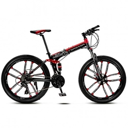 iMiMi Bici Freestyle Mountain Bike, Bici Pieghevole Per Adulto, Smorzamento Corsa Su Strada MTB, Bicicletta Da Montagna Con Telaio Sospensione Completa, 27 Velocità K 24"