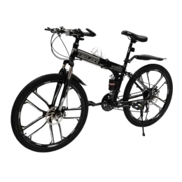 GMSLuu Bici GMSLuu Bicicletta pieghevole da 26 pollici, per adulti, mountain bike, mountain bike, con doppio telaio ammortizzante, per freni a disco, biciclette a sospensione a 21 marce, unisex