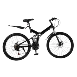 GramStudio Mountain Bike pieghevoles GramStudio Mountain bike da 26 pollici, colore nero, pieghevole, per dirt bike, doppio freno a disco, 21 marce