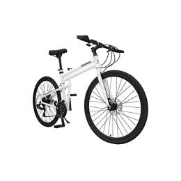 HESND Mountain Bike pieghevoles HESND ZXC Biciclette per adulti a velocità variabile Telaio bici pieghevole idraulico freno a disco City Riding 24 26 pollici Ruota in lega di alluminio Anti-ruggine Bicicletta (colore: bianco,