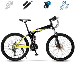 HFFFHA Mountain Bike pieghevoles HFFFHA 24 Pollici, 26 Pollici Pieghevole for Mountain Bike, Full Speed ​​Sospensione della Bicicletta, 27-velocità off-Road MTB Bike, Unisex Pieghevole Commuter Bike, Double Disc Brake