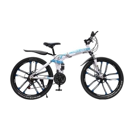 HINOPY Mountain Bike pieghevoles HINOPY Mountain bike, bicicletta pieghevole da 26 pollici, 21 marce, con doppio telaio ammortizzante – freni a disco, biciclette a sospensioni complete, perfetto per uomini e donne