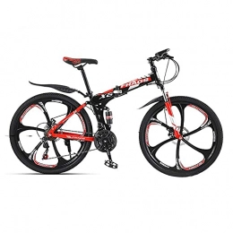 HJRBM Mountain Bike pieghevoles HJRBM Bici da Fuoristrada per Esterni， Mountain Bike per Adulti， Bicicletta da MTB， Ruote Integrate a 6 coltelli da 26 Pollici， Corpo pieghevole / 21 velocità / Freno a Doppio Disco Meccanico jianyou