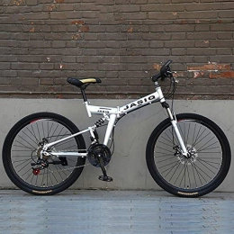 JLFSDB Bici JLFSDB Mountain Bike Bicycle Bicicletta Bici 26 Pollici Bicicletta della Montagna Pieghevole 21 velocità Hardtail Ravine Bike Carbon Steel Frame, Full Suspension e Dual Disc Brake (Color : Silver)