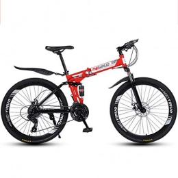 JLFSDB Mountain Bike pieghevoles JLFSDB Mountain Bike Bicycle Bicicletta Bici Pieghevole Ravine Bike 26" Dual Doppio Disco Freno Sospensione Mountain Biciclette, 21 24 27 velocità di Acciaio al Carbonio Telaio