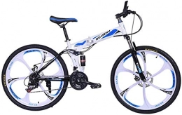 LAMTON Bici LAMTON Folding Mountain Bike for Adulti, Soft-Coda della Bicicletta della Montagna, Doppio Freno a Disco e Sospensione Anteriore Forcella, 26inch Ruote (Colore : Blu)