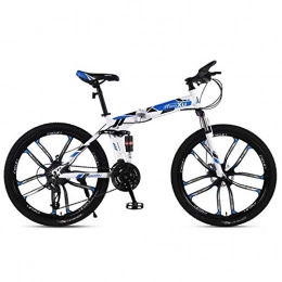 LBWT Bici LBWT Leggero Folding Mountain Bike, 26 Pollici off-Road in Bicicletta, Telaio in Acciaio, 21 / 24 / 27 velocità, 10-Ruote A Raggi, Articoli da Regalo (Color : Blue, Size : 24speed)