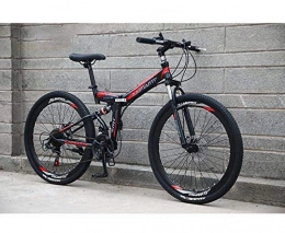 LFEWOZ Bici LFEWOZ Folding Traccia di Montagna della Bici della Bicicletta per Gli Uomini Le Donne, Noleggio MTB, Doppio Freno a Disco Beach Motoslitta Biciclette Variabile Biciclette Speed ​​Cruiser