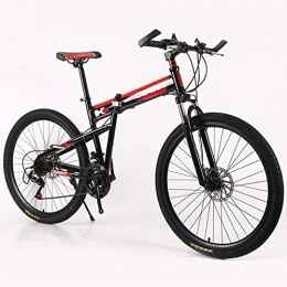 LISI Bici LISI 26 Pollici a Doppio Disco Mountain Bike Ruota integralmente Piegato Mountain Bike Ammortizzatore 21 velocità di Trasmissione del Veicolo, Red