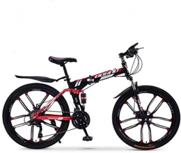 LJXiioo Mountain Bike pieghevoles LJXiioo Biciclette Pieghevoli per Mountain Bike, Freno a Doppio Disco a 30 velocità con Sospensione Completa Antiscivolo, Bici da Corsa Fuoristrada a velocità variabile per Uomini e Donne, B, 24IN