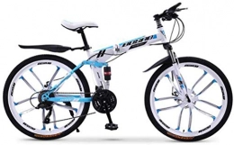 LJXiioo Mountain Bike pieghevoles LJXiioo Biciclette Pieghevoli per Mountain Bike, Freno a Doppio Disco a 30 velocità con Sospensione Completa Antiscivolo, Bici da Corsa Fuoristrada a velocità variabile per Uomini e Donne, I, 26IN