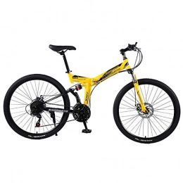 Allround Helmets Mountain Bike pieghevoles Mountain Bicicletta Pieghevole Adulto, 24 / 26 Pollici Telaio in acciaio ad alto tenore di carbonio con Freno a disco meccanico 21 / 24 / 27 velocità Mountain Bike Folding Unisex C, 26in27Speed