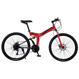 Allround Helmets Mountain Bike pieghevoles Mountain Bicicletta Pieghevole Adulto, 24 / 26 Pollici Telaio in acciaio ad alto tenore di carbonio con Freno a disco meccanico 21 / 24 / 27 velocità Mountain Bike Folding Unisex D, 26in21Speed