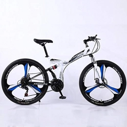 Lxyfc Bici Mountain Bike bicicletta MTB Sportiva da Montagna Pieghevole 24" ruota MTB Bike Ravine Unità di sospensione a doppio freno a disco della bici di montagna completa 21 24 27 Velocità di telaio in acciai