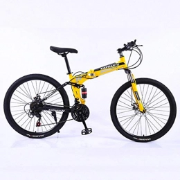 JLFSDB Bici Mountain Bike Bicycle Bicicletta Bici Pieghevole 26" delle donne degli uomini MTB Mountain Biciclette telaio in acciaio al carbonio 21 24 27 costi Ravine bici sospensione doppia doppia freni a disco