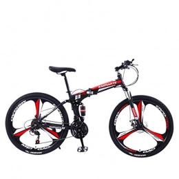 HXFAFA Mountain Bike pieghevoles Mountain bike da 26 pollici con freni a disco, mountain bike con mountain bike, per uomo e donna, 21 velocità, nero 3 spoke