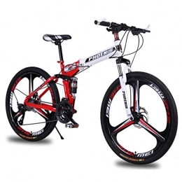 Allround Helmets Mountain Bike pieghevoles Mountain Bike Pieghevole Unisex, MTB Folding Bici 26 Pollici 24 / 27 Velocità Doppio Freno A Disco Ammortizzante Bicicletta Pieghevole Per Mountain Bike Maschile E Femminile C, 26in24Speed