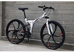 HJRBM Mountain Bike pieghevoles Mountain bike pieghevoli per uomo donna, bicicletta a sospensione completa con coda morbida, telaio in acciaio ad alto tenore di carbonio, doppio freno a disco 6-11, C, fengong da 24 pollici a 27 velo