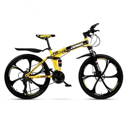 N&I Bici N&I Adult Mountain Bike Full Suspension Foldable City Bicycle off-Road Double Disc Brake Snow Bikes 24 inch Magnesium Alloy Six Knives Wheels C 27Speed B 27Speed