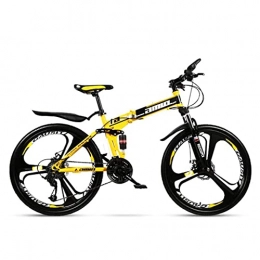 N&I Mountain Bike pieghevoles N&I Mountain Bikes Foldable 24 inch Adult Mountain Bike off-Road Double Disc Brake Snow Bikes Full Suspension Bicycle Magnesium Alloy Wheels C 27 Speed C 27 Speed