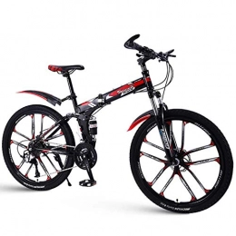 Qinmo Mountain Bike pieghevoles Qinmo Bicicletta, Mountain bike pieghevole 26 pollici, bicicletta con 10 Cutter a rotelle, 8 secondi veloce pieghevole Mens Donne di et All Terrain Mountain bike, massima 150 kg di carico, 21 / 24 / 27 v