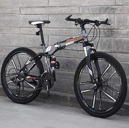 QZ Mountain Bike pieghevoles QZ Folding Bike Mountain Bike della bicicletta a noleggio biciclette for adulti Sospensione completa pieghevole MBT biciclette, acciaio al carbonio telaio in acciaio del freno a disco 24 pollici 21 ve
