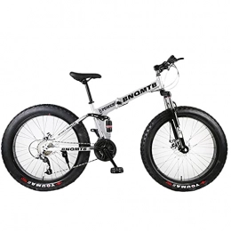 makeups1 Mountain Bike pieghevoles Ruota da 24 pollici 21 velocità Mountain Fat Bike Beach Motoslitta per adulti Bicicletta da strada pieghevole da uomo Telaio in acciaio ad alto tenore di carbonio MTB-Silver_21_Speed