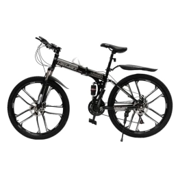 SABUIDDS Bici SABUIDDS Mountain Bike da 26 Pollici con Completa Bicicletta Pieghevole a 21 Marce Cambio Pieghevole Mtb Bicicletta Fully Mtb per Uomo e Donna Ragazzo Ragazza Bianco e Nero