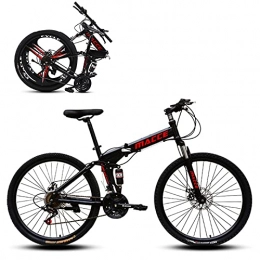 SHUI Mountain Bike pieghevoles SHUI Mountain Bike Pieghevoli, 24 Pollici MTB Antiscivolo a 21 / 24 / 27 velocità, Bicicletta alla Moda E alla Moda Adatto a Persone con Un'Altezza di 140-170cm Black-21sp