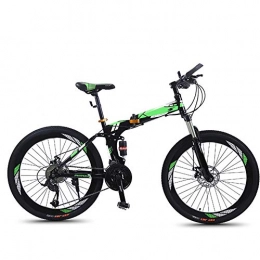 SYCHONG Mountain Bike pieghevoles SYCHONG Folding Mountain Bike velocità Variabile 24 / 26 Pollici Doppia della Sospensione Folding Bike MTB della Bicicletta, Verde, 21speed