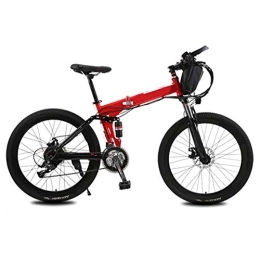 SYCHONG Mountain Bike pieghevoles SYCHONG Mountain Bike 21 velocità 26Inches Ruote A Raggi Doppia della Sospensione Folding Bike con Un Sacchetto, Rosso