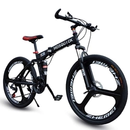 SYCHONG Mountain Bike pieghevoles SYCHONG Mountain Bike A Tre Coltelli Rotella Doppia della Sospensione Folding Bike 27Speed ​​MTB della Bicicletta, Bianca, 24inches