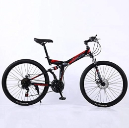 Tbagem-Yjr Bici Tbagem-Yjr 24 Pollici Pieghevole Mountain Bike, 24 velocità Freno A Doppio Disco City Road Bicycle (Color : Black Red)