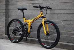 Tbagem-Yjr Bici Tbagem-Yjr Ruote da 26 Pollici Pieghevole Mountain Bike for Adulti, 21 velocità Freno A Doppio Disco City Road Bicycle (Color : Yellow)