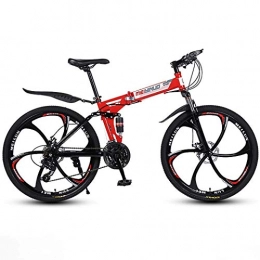 JIAWYJ Bici YANGHAO-Mountain bike per adulti- 26 "Bici da montagna da 21 velocità per adulti, telaio a sospensione integrale in alluminio leggero, forchetta a sospensione, freno a disco, rosso, D YDLZZXC-09