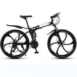 YGTMV Mountain Bike pieghevoles YGTMV Bicicletta Pieghevole, Mountain Bike Pieghevole da 26 Pollici, con 21 Stage Shift Bici Pieghevole, con Doppio Freno A Telaio in Acciaio Bike Unisex-Adult, Nero, 26 inch 21 Speed