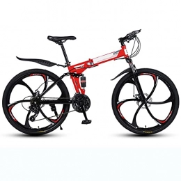 YGTMV Mountain Bike pieghevoles YGTMV Bicicletta Pieghevole, Mountain Bike Pieghevole da 26 Pollici, con 21 Stage Shift Bici Pieghevole, con Doppio Freno A Telaio in Acciaio Bike Unisex-Adult, Rosso, 26 inch 21 Speed