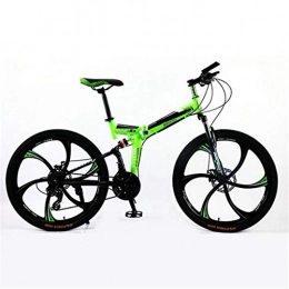 Zhangxiaowei Mountain Bike pieghevoles Zhangxiaowei Mens Mountain Bike, Sospensione Anteriore, 21 / 24-Velocità, 26-Pollice Ruote, 17, 5 Pollici Cornice in Alluminio, Verde, 24 Speed