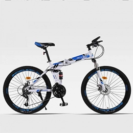 ZYD Bici ZYD Bicicletta a 21 velocità con Sospensione Completa, Mountain Bike da 24 / 26 Pollici in Acciaio al Carbonio, Bicicletta da Montagna Pieghevole per Uomo e Donna