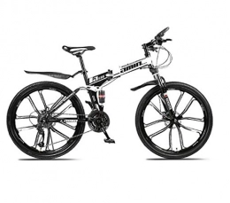 Gaoyanhang Bici 21 / 30 velocità variabile mountain bike 24 e 26 pollici bicicletta pieghevole montagna doppia smorzamento freni a disco 10 ruota coltello mountain bike ( Color : Black , Size : 21 speed 24 inch )