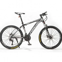 BNMKL Mountain Bike 21 velocità Mountain Bike, Bici da Strada con Assorbimento degli Urti 24 / 26 / 27, 5 Pollici, Mountain MTB Bike in Acciaio al Carbonio, Outroad Mountain Bike per Adolescenti Adulti, Black White, 27.5inch